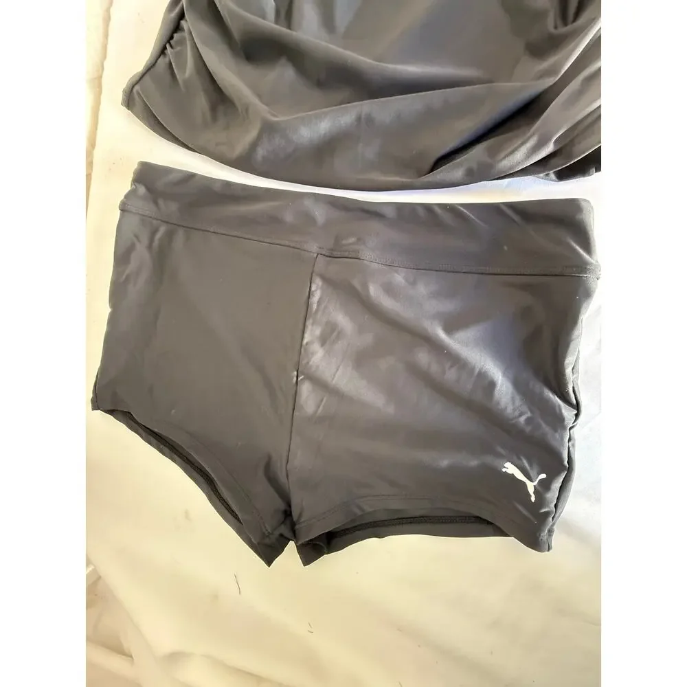 SKU2528 PUMA Women's Two-Piece Boy Short Swimsuit & Control Top Large